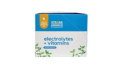 Strong Animals Electrolytes + Vitamins, Chicken Electrolytes for Water with Organic Thyme Essential Oil & Vitamins, Hydration & Nutrient Support for Backyard Flocks, 30 Single-Serve Packets