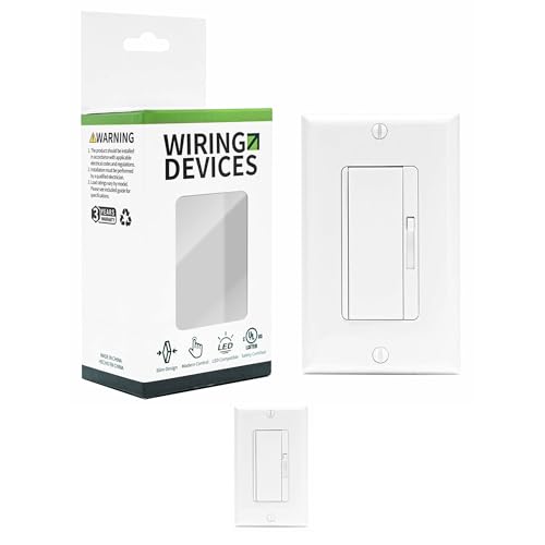 2 Pack LED Dimmer Light Switch Single Pole or 3 Way Dimmable Light Switch Compatible with LED CFL Halogen and Incandescent Bulbs with Adjustable Minimum Brightness UL Listed White