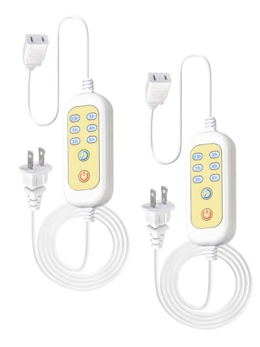 Extension Cord with Timer, 2 Packs, (Only auto-Off, Not self-Startup) | 6 Countdown Options, Auto Shut Off Timer for Phone Chargers, Electric Wax Warmer, Christmas Light, Floor Lamp, Reading Lamps - size: 2 Pack