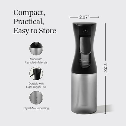 Kitsch Continuous Spray Bottle for Hair – Fine Mist Water Mister & Water Spray Bottle – Recycled Hair Spray Bottle – Spray Bottles for Cleaning, Styling, Plants & More – Black, 150ml - color: Black