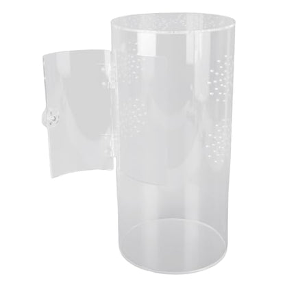 Transparent Cylindrical Jumping Spider Enclosure, Jumping Spider Lizard Reptile Enclosure, Vertical Climbing, Front Opening Door, 360 Visibility, for Hammock Building, wi