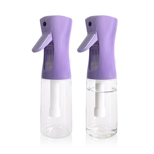 Spray Bottle for Hair Continuous Ultra Fine Mist (200ml) 360° Multi Spray Bottle for Plants, Cleaning, Skin Care Leakproof & Durable 2 Pack - color: Purple, size: 200ml-2 pack