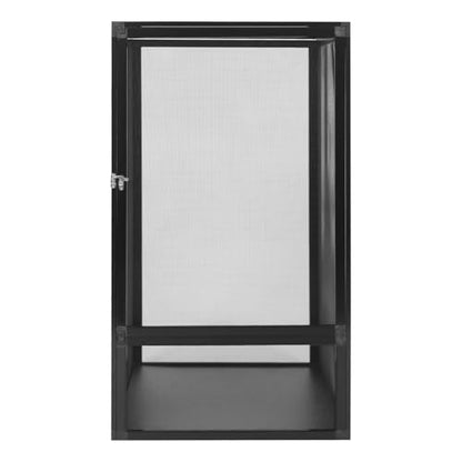 Micro Habitat Terrarium Enclosure Reptile Open Aluminum Screen Cage Black Large Reptiles Habitat Cage with Locking Latch for Small Tree Dwelling Reptiles, Amphibians, Spiders