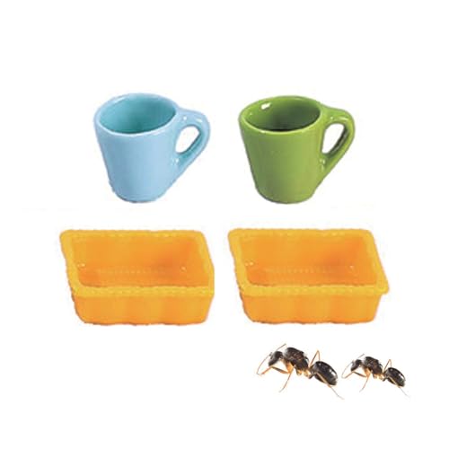 Spider Micro Water Bowl, 3 Pack Mini Liquid Feeder Ant Bowl, Ant Farm Water Feeder, Small Insect Water Bottle, Food Bowl Tarantula Mini Dish for Millipede Tiny Bugs Reptiles