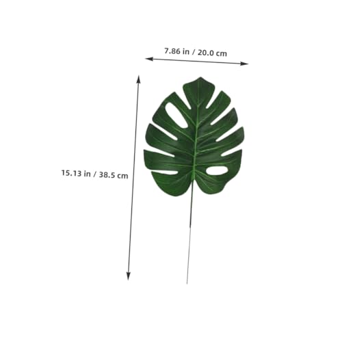 12pcs Artificial Monstera Leaves Fake Tropical Greenery Decorative Faux Foliage with Stems for Indoor Outdoor Home and Party Wall Decoration