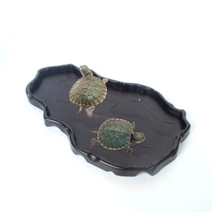Luminous Reptile Food Bowl,Large Water Dish,Terrarium Bowls, Tortoise Bowl (Black) - color: Black