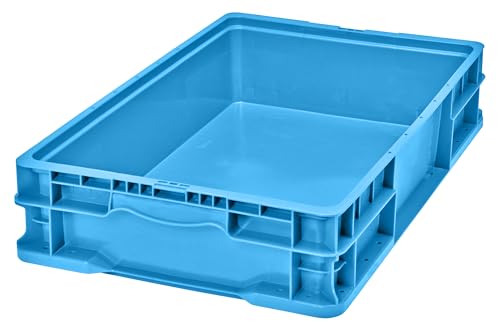 Hudson Exchange 24 x 15 x 5" (3 Pack, 5.2 Gallon) Straight Wall Handled Storage Container Tote, Blue - color: Blue