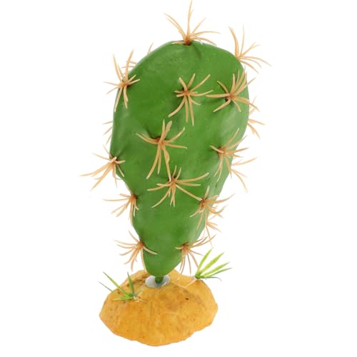 Kisangel Reptile Terrarium Plants Artificial Cactus Ornament Lifelike Plastic Reptile Tank Decor for Amphibian Habitat Hideout Accessories