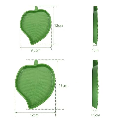 Leaf Shape Reptile Feeder Food Water Bowl for Turtle Lizards Hamsters Snakes Tortoise Gecko Small Pets Feeder Pet Supplies(Large) - size: Large