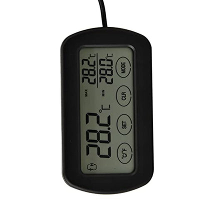 Compact LCD Display Thermometer Hygrometer, Easy Reading Digital Sensor with Suction Cup for Reptile Tanks, Pet Cage, Plant Pot, Food Storage, and More.