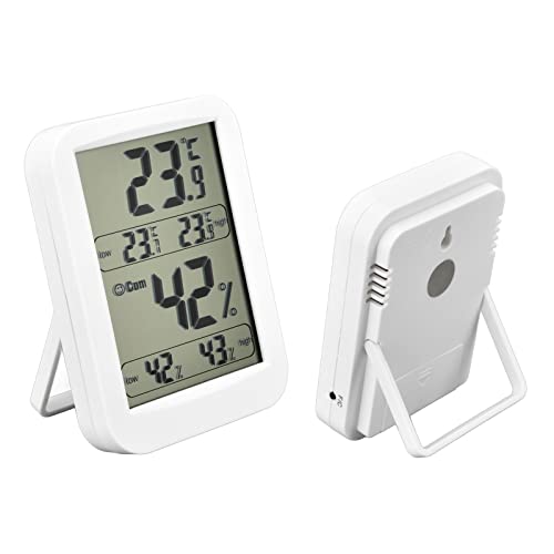 SUNGOOYUE Thermometer Hygrometer, Accurate Dual Probe Sensor with Large LCD Display, for Reptile Enclosures Greenhouse Warehouse Wine Cellar