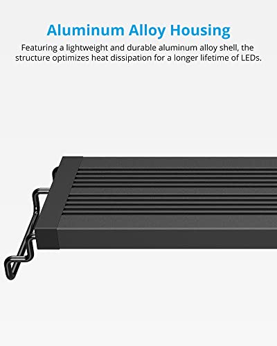 NICREW SkyLED Plus Aquarium Plant Light, Freshwater Fish Tank Light with Ramp Up and Dim Down, Spectrum Adjustable and Lighting Schedule Programmable with Controller, 36-48 Inches, 36 Watts - size: 36 - 48 in