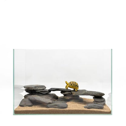 Aquarium Stone Stream Turtle Platform Natural Slate 3-9 inches Turtle Tank Rocks for Aquarium Decoration and Amphibian habitat-20lb - size: 20lb(3-9inch)