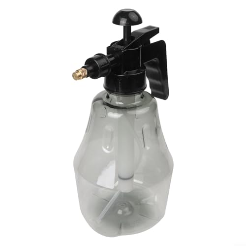 Manual Pressure Sprayer 1.5L with Adjustable Nozzle for Fine Mist and Stream, Transparent PET Watering Bottle for Plants Bonsai Flowers Home Car Cleaning Grey Green(Starry gray)