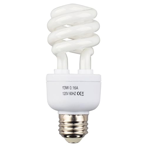 LUCKY HERP 5.0 UVB Fluorescent Bulb,Terrarium Lamp for Tropical Reptiles,E26,Screw Thread (13 Watt) - style: 13 Watts