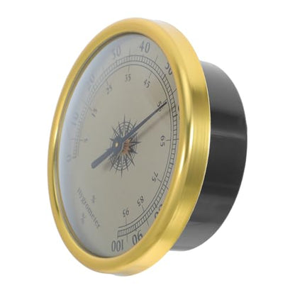 HEMOTON Golden 72mm Round Mechanical Hygrometer with 2% rh Resolution, Battery-Free Analog Humidity Gauge for Terrarium Reptile Humidity Monitoring