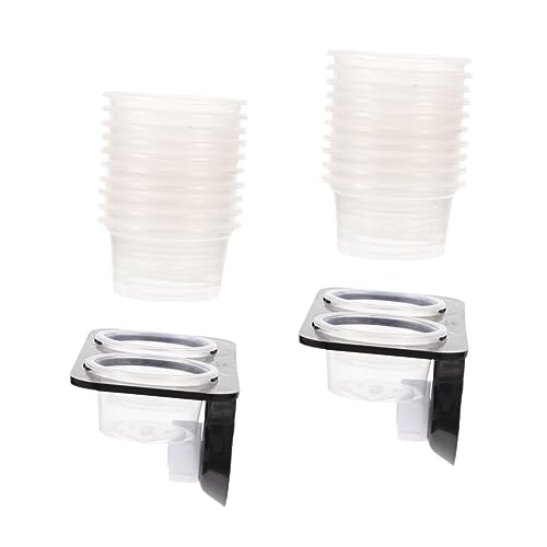 Kisangel 2-Piece Reptile Feeding Dish Set with Suction Cups Random Color Gecko Water Bowl and Food Ledge for Lizards and Other Reptiles for Terrariums