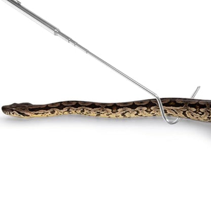 Healifty Retractable Stainless Steel Snake Grabber Tool Adjustable Collapsible Snake Catcher Hook for Safe Reptile Handling