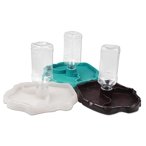 WOONEKY Automatic Water Feeder for Reptiles Turtle and Lizard Drinking Bowl Water Reservoir Food Dispenser for Small Pets