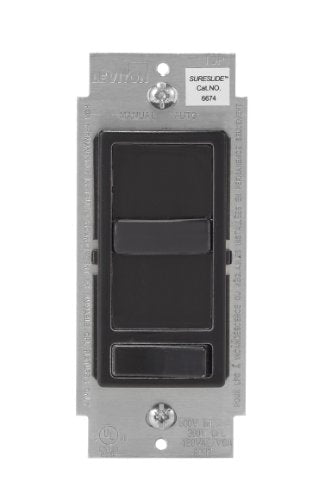 Leviton SureSlide Dimmer Switch for Dimmable LED, Halogen and Incandescent Bulbs, 6674-P0E, Black - color: Black