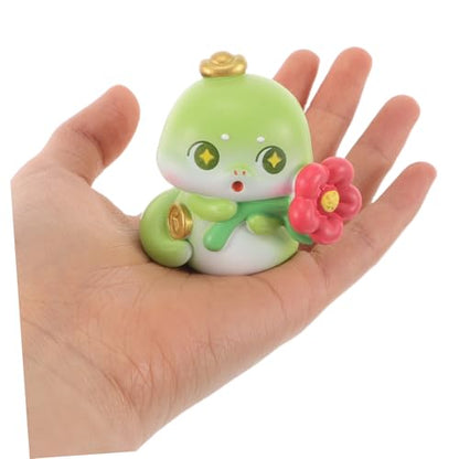 CHILDWEET Mini Resin Snake Figurine for Car and Office Decor Feng Shui Zodiac Ornament Symbolizing Wealth and Easy to Clean Snake Sculpture for Desk and Home Use