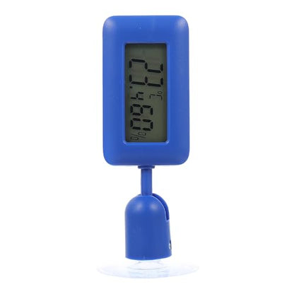 Digital Reptile Thermometer with Rotatable Suction Cup Accurate Temperature for Bearded Dragon Tank Accessories Hygrometer for Indoor Humidity Monitoring Blue Electronic