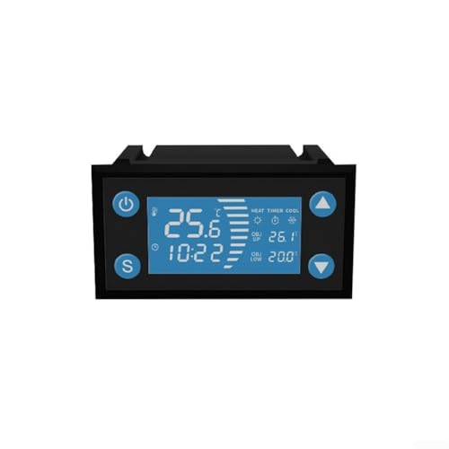 W1213 Digital Temperature Controller for Aquarium, Reptile, and Greenhouse Temperature Monitoring with Dual Voltage and Waterproof Sensor