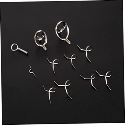 Fly Rod Guides Set, Hard Snake Ring Hook Keeper Fishing Rod Guide Tip Repair Kit Cases & Tubes