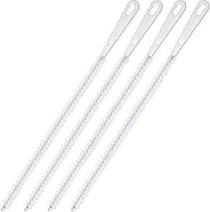 4 Pcs Drain Cleaner Brush,17.71 Inch Flexible Bendable Spiral Hair Cleaning Sink Tool Clog Remover with Nylon Bristles for Sink Overflow Tube, Kitchen, Pipes, Dishwasher, Drains (White)