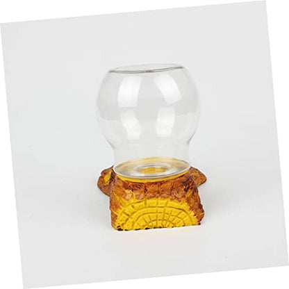 GANAZONO Automatic Reptile Water Feeder Resin Crafted Tortoise Basin Pet Drinking Fountain for Lizards Landscaping Decor