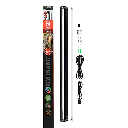 Reptile Systems Eco T5 Unit Zone 3 Reptile Lighting Kit – 36in-39w - Slimline Fixture with HOT5 Lamp, Reflector & Flicker-Free Ballast – Ideal for Terrariums, Chameleons & Geckos