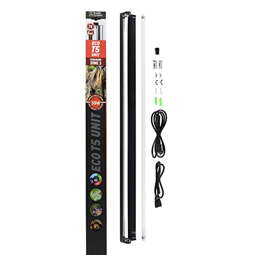 Reptile Systems Eco T5 Unit Zone 3 Reptile Lighting Kit – 36in-39w - Slimline Fixture with HOT5 Lamp, Reflector & Flicker-Free Ballast – Ideal for Terrariums, Chameleons & Geckos