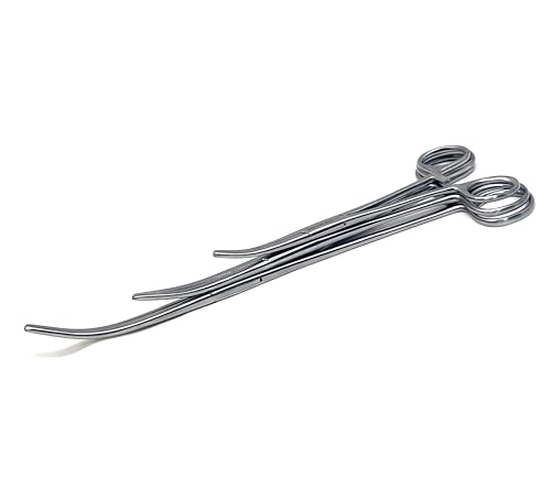 Set of 3 Pean Hemostat Forceps Curved 6", 8", 10" Tongs Full Serrated, Stainless Steel