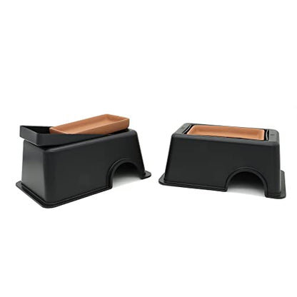 2 Pcs Small Reptile Hide Box Humidifier Caves Water Supply Hideout with Sink Basin for Lizards,Gecko, Snake - size: 2 pcs