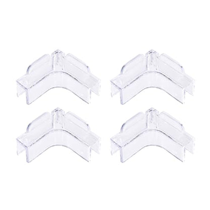 Hipanda Aquarium Hood Fish Tank top Cover, Terrarium lid Plastic Grid with 4-Piece Set Corner Protectors. Prevents Jumping (Fit 8MM/0.3inch Glass Black) - size: Fit 8MM/0.3inch Glass Black