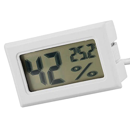 LCD Digital Temperature Humidity Display Thermometer Hygrometer, Integrated Thermometer Hygrometer with External Probe, for Reptile
