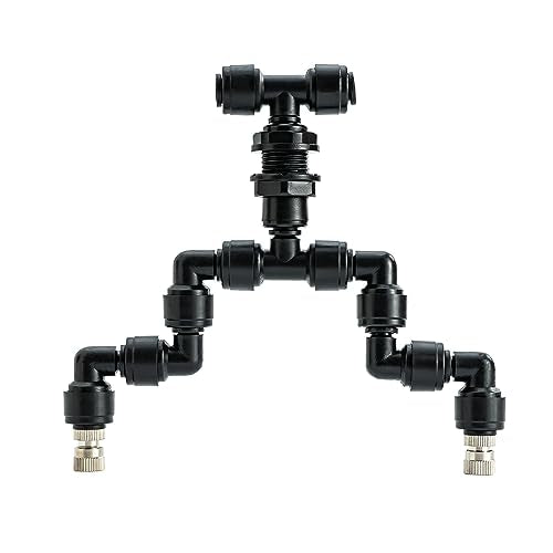 VEXPLO Reptile Terrarium Misting Nozzle 360 Degree Adjustable Reptile Fogger Mist Sprinkler, Dual-Head Black Misting Spray Nozzles for Aquarium Rainforest - size: Dual Head