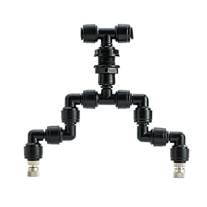 VEXPLO Reptile Terrarium Misting Nozzle 360 Degree Adjustable Reptile Fogger Mist Sprinkler, Dual-Head Black Misting Spray Nozzles for Aquarium Rainforest - size: Dual Head