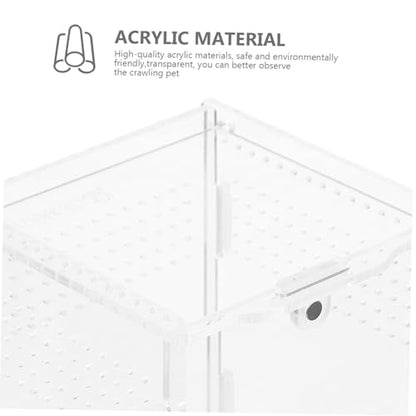 Yardwe Acrylic Reptile Breeding Box UV Protection Multi-Functional Terrarium for Snakes Lizards and Frogs Habitat Container