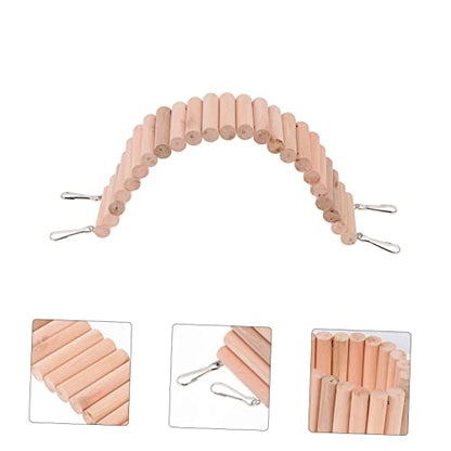 BESPORTBLE Multi-Purpose Wooden Crawler Shelter for Pets Climbing Ladder Arch Bridge and Hiding Nest for Hamsters Lizards and Tortoises