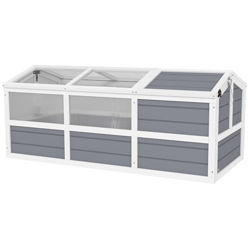 Professional Durable Tortoise Habitat Outdoor with Base-Free Design, Sliding Access Doors, Polycarbonate Sun Panel Windows, LightGray