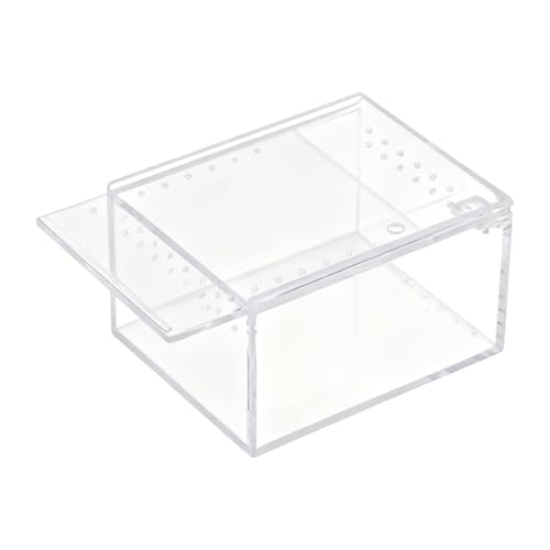 Spider Terrarium, Transparent Waterproof Reptile Feeding Enclosure Box, Gecko Breeding Feeding Hatching Container Tank, Small Reptile Animal Habitat Cage for Snail Frog Gecko Scorpion Centipede