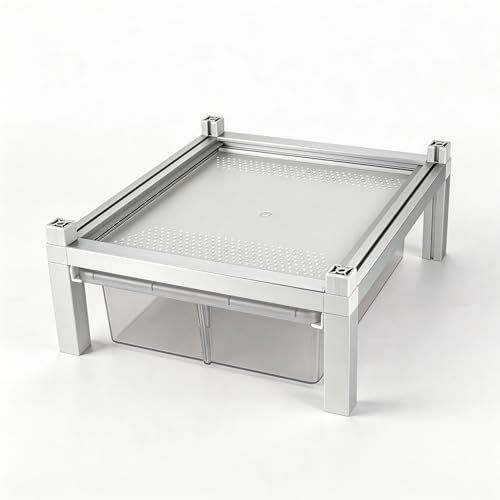 Stackable Reptile Rack Expansion Unit, 13x10x4 Inch Drawer Bin Habitat with Bin and Ventilated Lid, Modular Reptile Rack for Geckos, Snakes and Ground Reptiles – Stackable with 13x10x8 System - size: 13x10x4-add