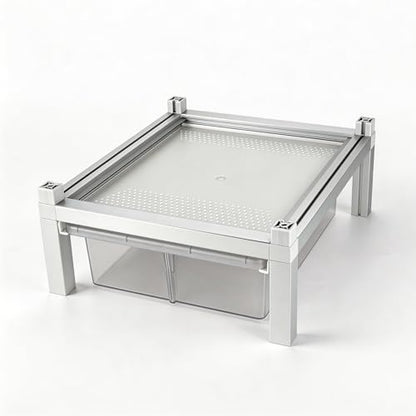 Stackable Reptile Rack Expansion Unit, 13x10x4 Inch Drawer Bin Habitat with Bin and Ventilated Lid, Modular Reptile Rack for Geckos, Snakes and Ground Reptiles – Stackable with 13x10x8 System - size: 13x10x4-add