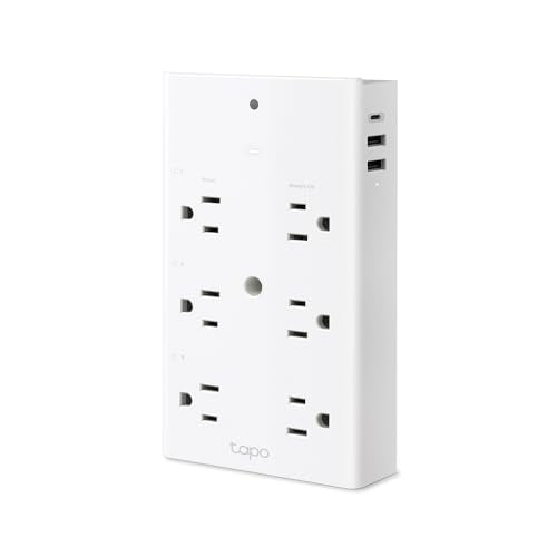 TP-Link Tapo Smart Plug Outlet Extender, Surge Protector, 18W Fast Charging, 3 Individual Smart Outlets, 1x USB-C & 2X USB-A, Smart Night Light, Works w/Apple HomeKit, Alexa & Google Home, Tapo P306