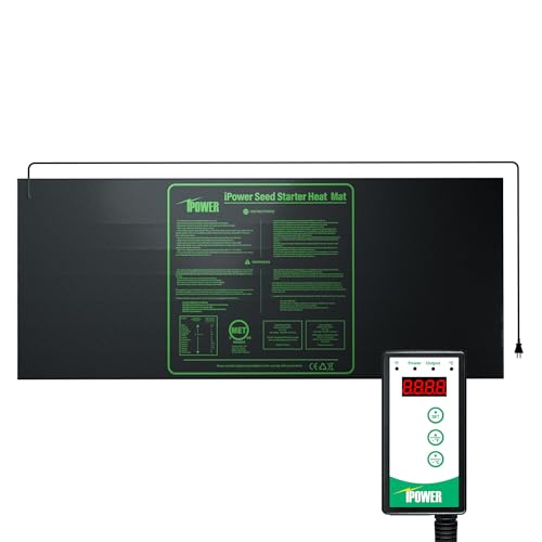 iPower Seedling Heat Mat Heating Pad 48"x20" with Digital Thermostat Combo Set, Waterproof for Indoor Seed Starting and Plant Germination - size: 48" x 20", style: 1 Pack with Controller