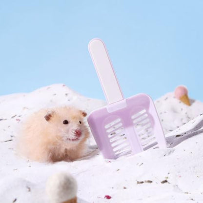 MiOYOOW Hamster Litter Scoop, Plastic Sand Shovel Small Animal Mesh Scooper for Guinea Pig Hamsters Gerbils Small Animals - color: purple