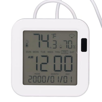 Digital Hygrometer Indoor Thermometer, Wired Room Thermometer and Humidity Gauge with LCD Backlit Display, Indoor Hygrometer Sensor for Bedroom, Baby Room, Office, Terrarium