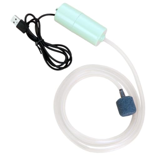 5V Water Pump - Battery-Operated Aquarium Pump with Uniform Air Bubble,5V USB Water Small Oxygenator for Small Fish Farming Fish Tank - color: Green
