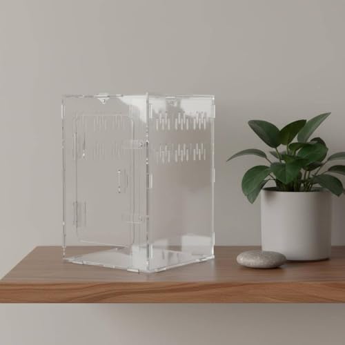 Acrylic Habitat Clear Observation Reptile Cage Secure Closure Multiple Ventilation Holes Suitable for Pet Feeding Home Display, Double Door Double - style: Double Door Double
